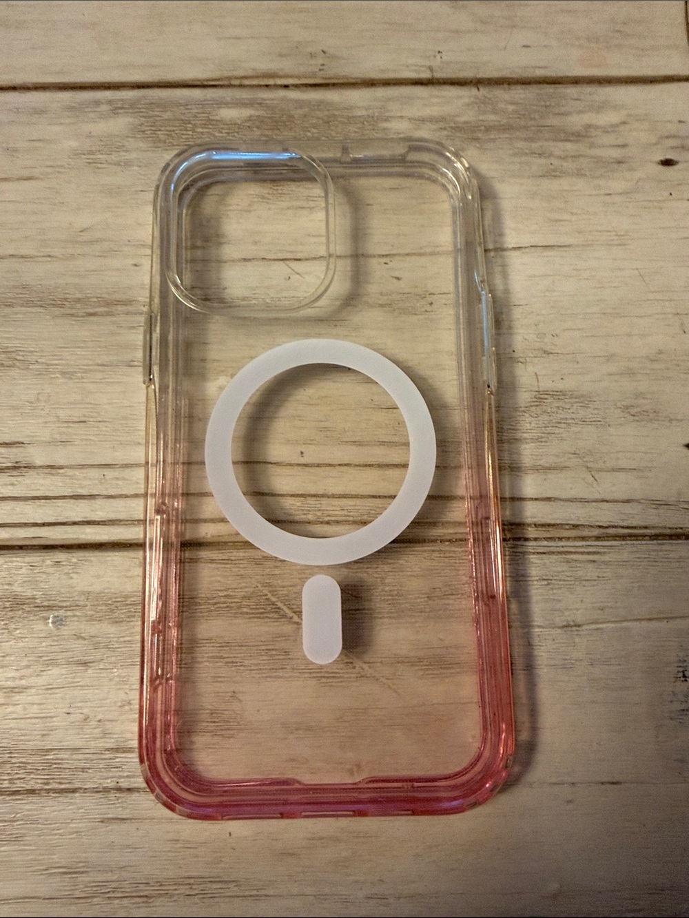 i phone 15 pro max, Clear Pink Gradient Magnetic-Compatible iPhone Case